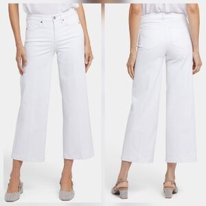 NYDJ Teresa Wide Leg Ankle Jeans Optic White Denim sz 14